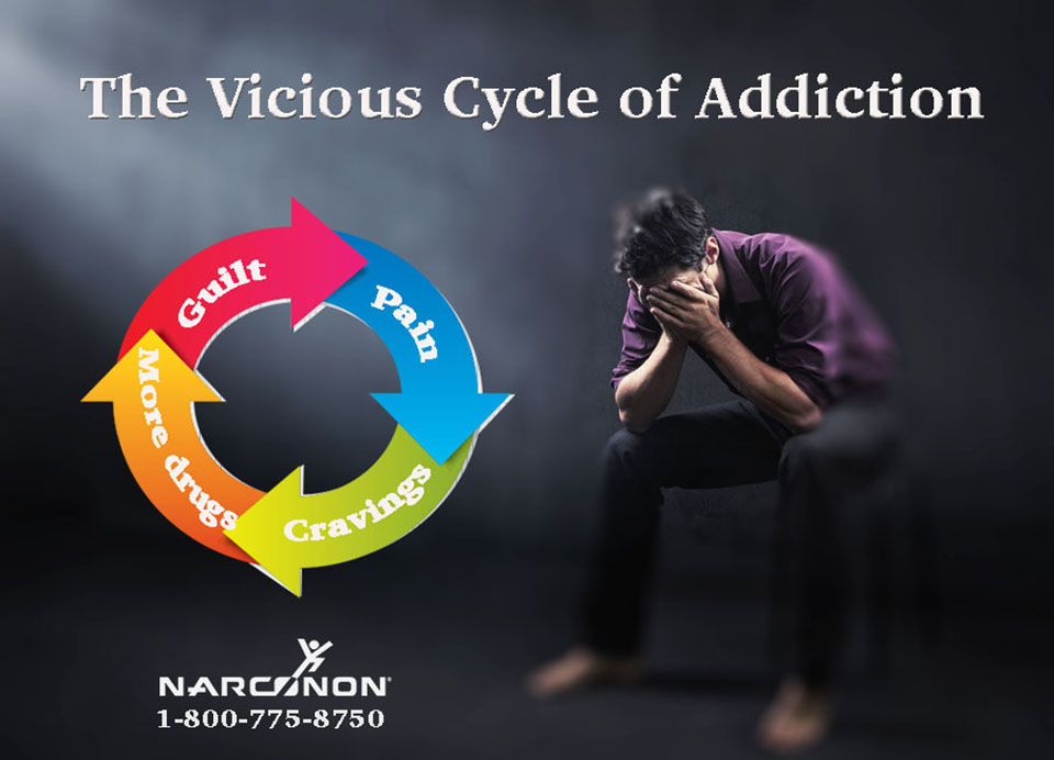 A Vicious cycle of pain, cravings, more drugs, and guilt
