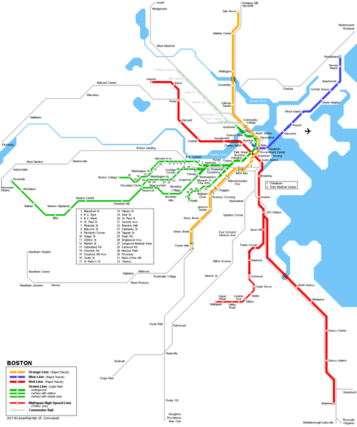 Boston map geographic