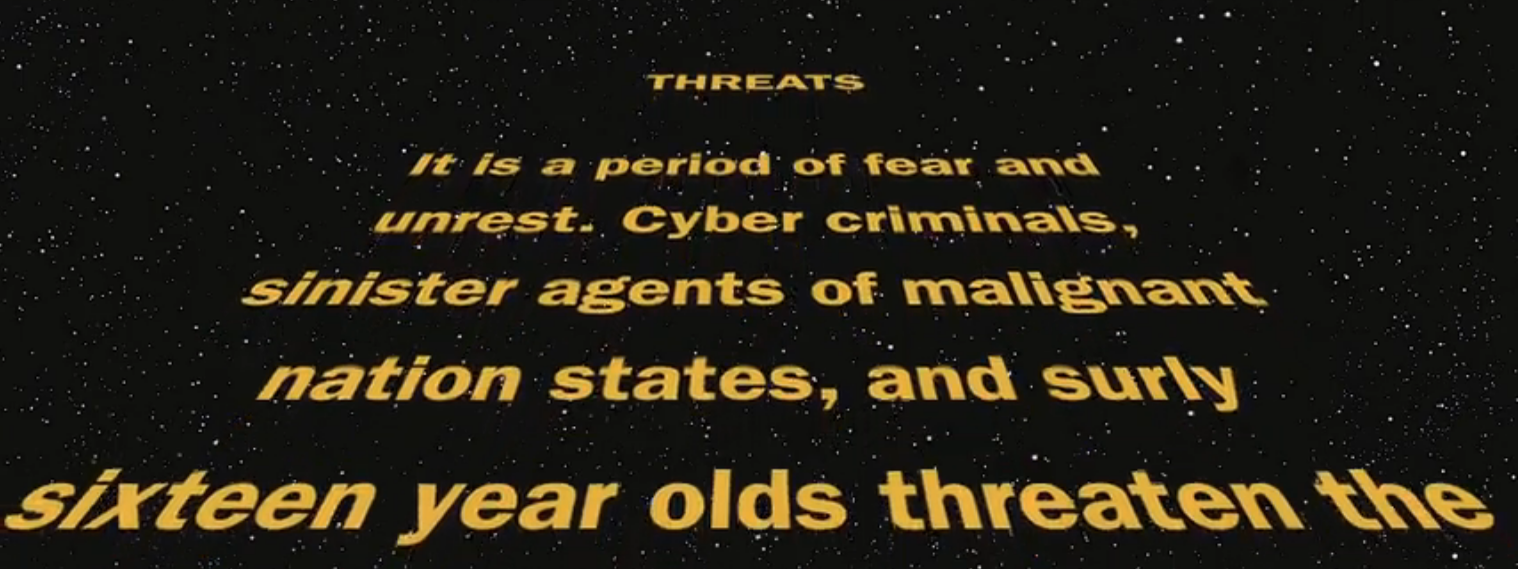 A snippet from the opening crawl of the newest Shostack online course