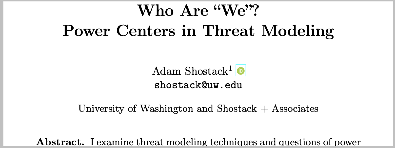 A screencapture of the paper title