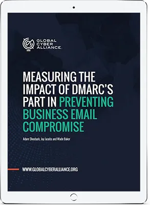 Whitepaper cover: Measuring the Impact of DMARC's Part in Preventing Business Email Compromise