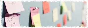 push pins and sticky notes
