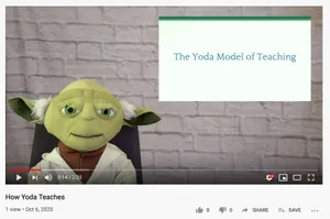 puppet yoda teaching video screenshot