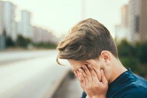 An exhausted young man