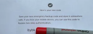 Printed backup codes for mutlifactor authentication