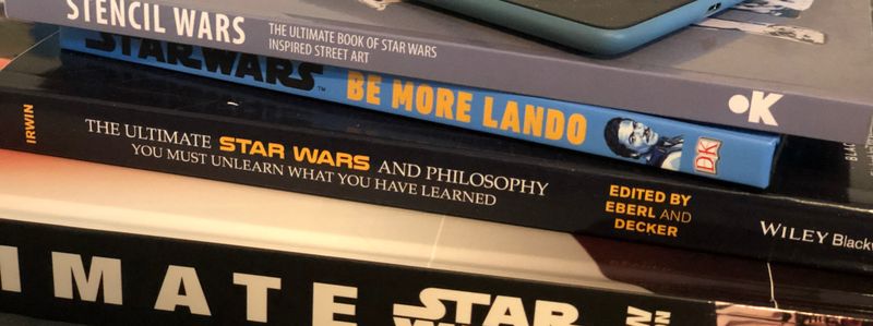 A stack of Star Wars books