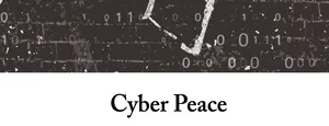 An excerpt of the cover of the new book, Cyberpeace