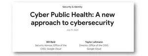 A headline 'Cyber Public Health: A new approach to cybersecurity'