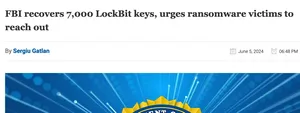 A headline about 7,000 lockbit keys