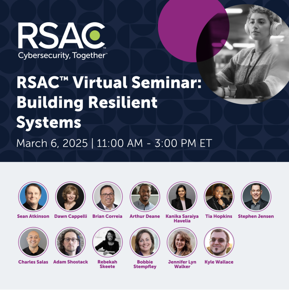 Announcement graphic for RSAC webinar