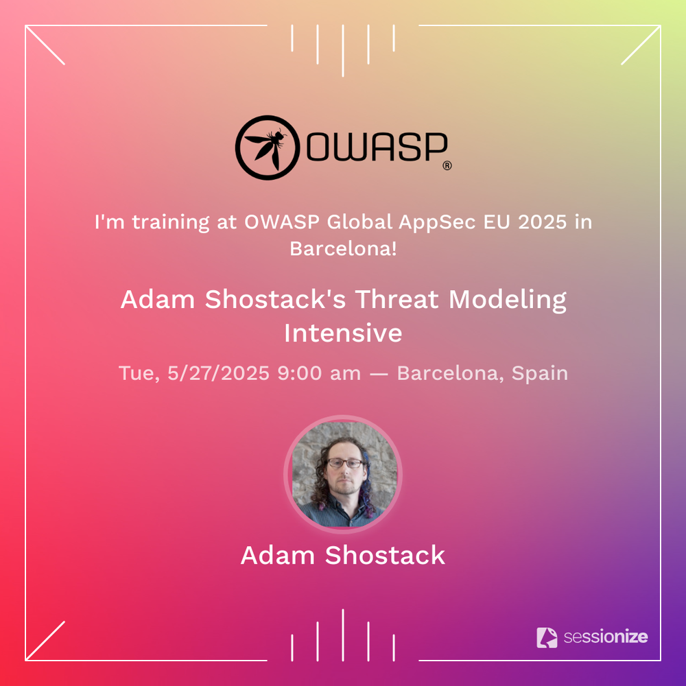 Announcement graphic for OWASP Training in Barcelona