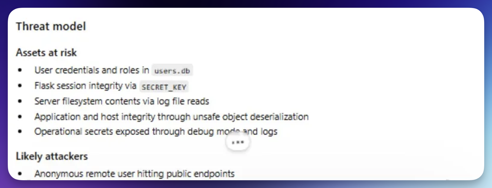 screenshot of output from an LLM, quoted in full at the bottom of the post