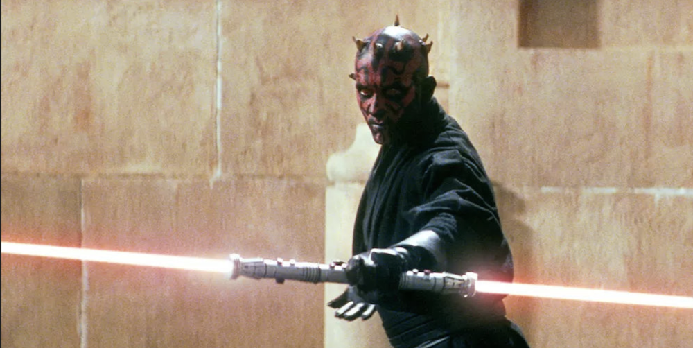 Darth Maul with his lightsaber