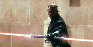 Darth Maul with his lightsaber