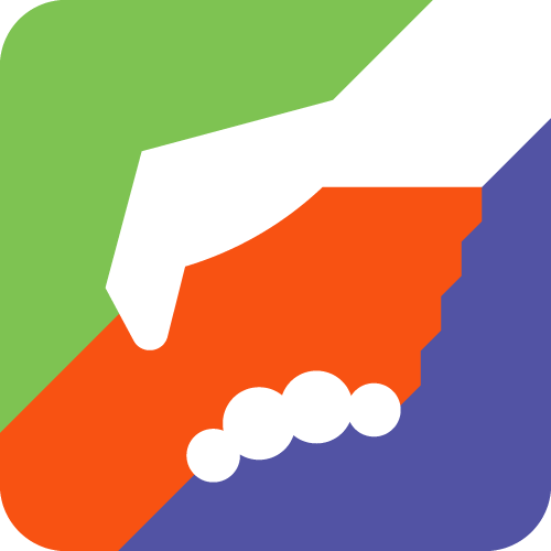 Stylized image featuring interlocked hands